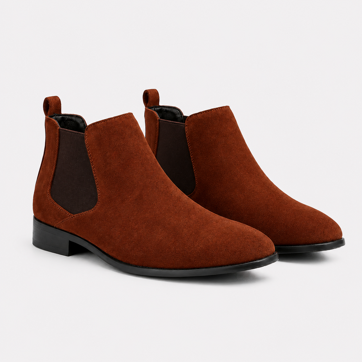 Men's Suede Chelsea Boots Comfortable Slip-On Casual Boots 5