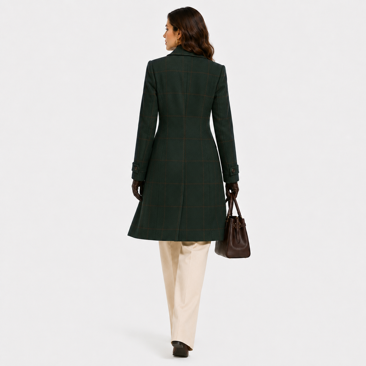 Women's Classic Tweed Coat Comfortable Plaid Everyday Outerwear