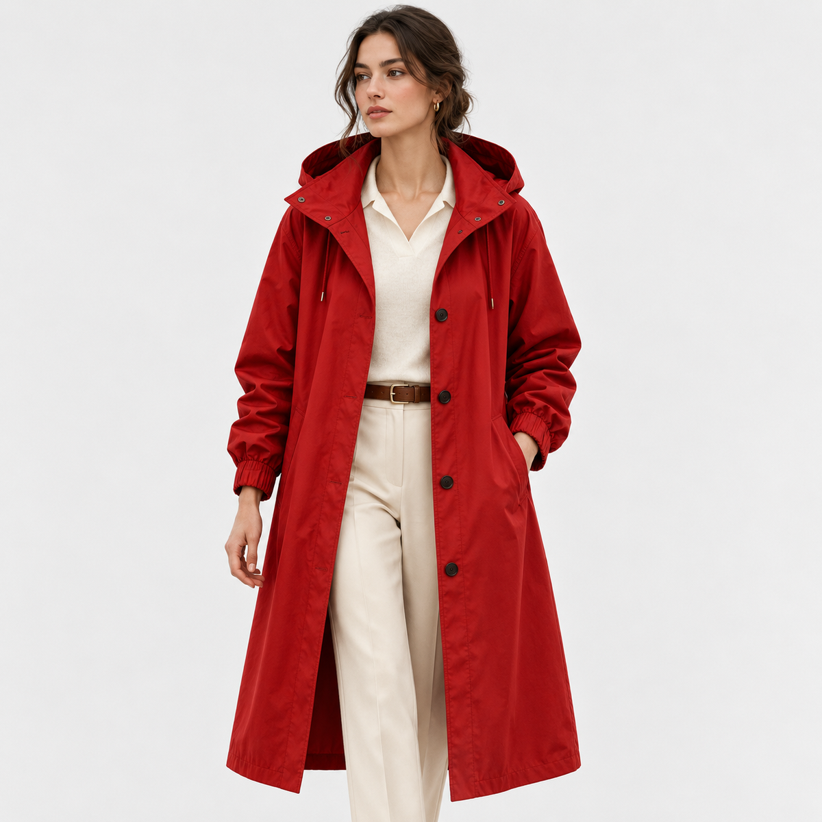 Women's Lightweight Hooded Windbreaker Water Resistant Rain Coat