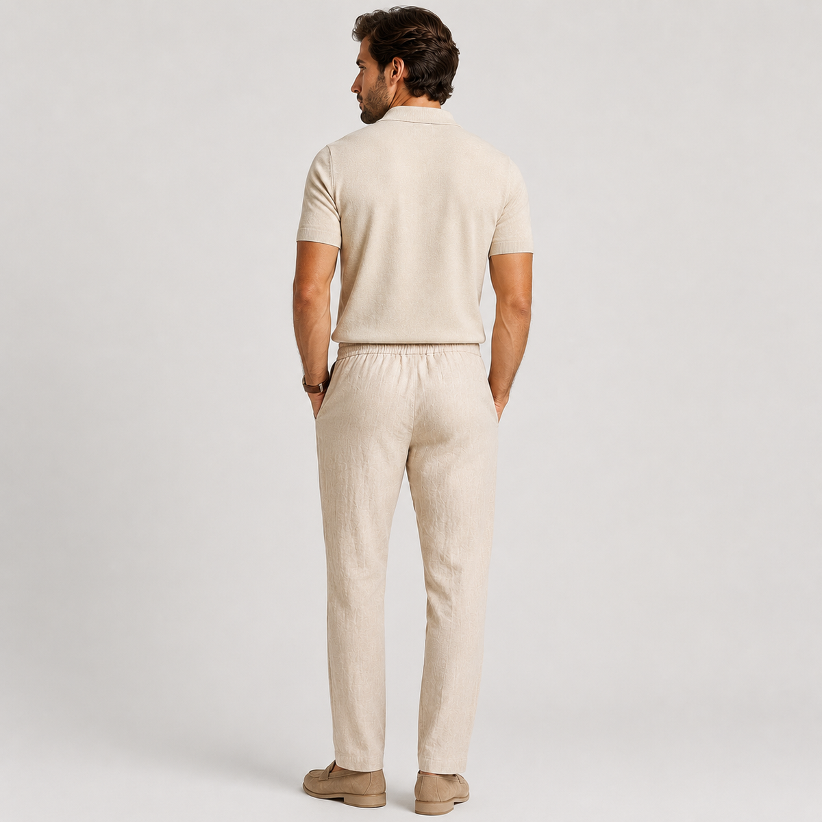 Men's Casual Pants Elastic Waist Lightweight Comfort 4