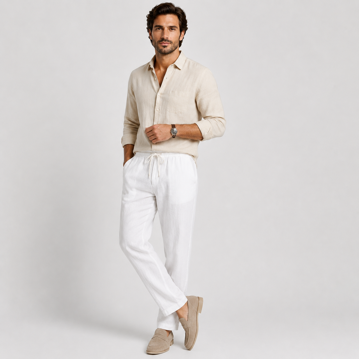 Men's Casual Pants Elastic Waist Lightweight Comfort 7