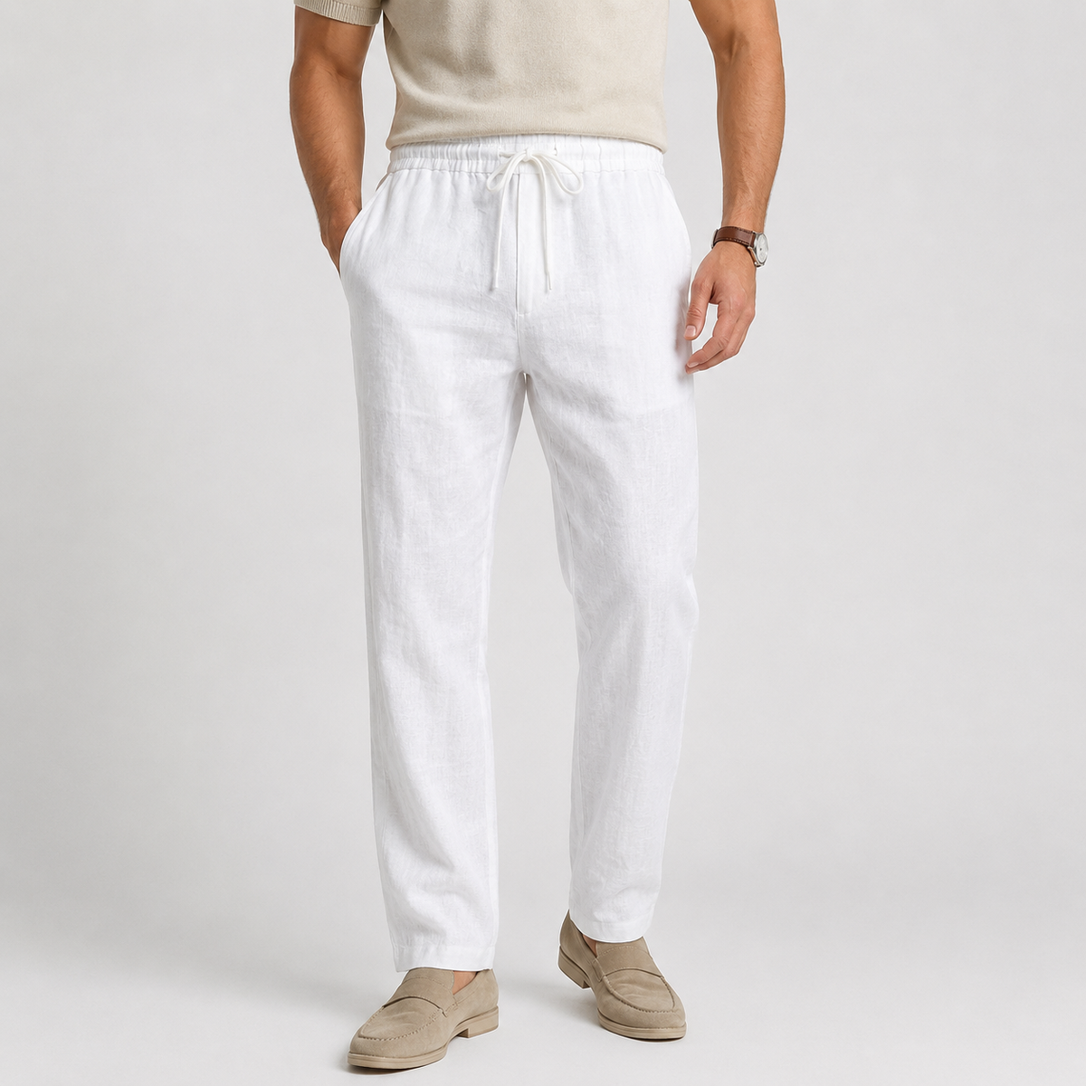 Men's Casual Pants Elastic Waist Lightweight Comfort 8