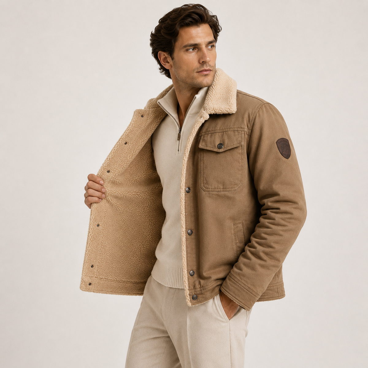 Men's Fleece Lined Utility Jacket Insulated Cold Weather Coat 1
