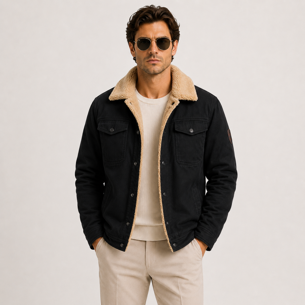 Men's Fleece Lined Utility Jacket Insulated Cold Weather Coat 5