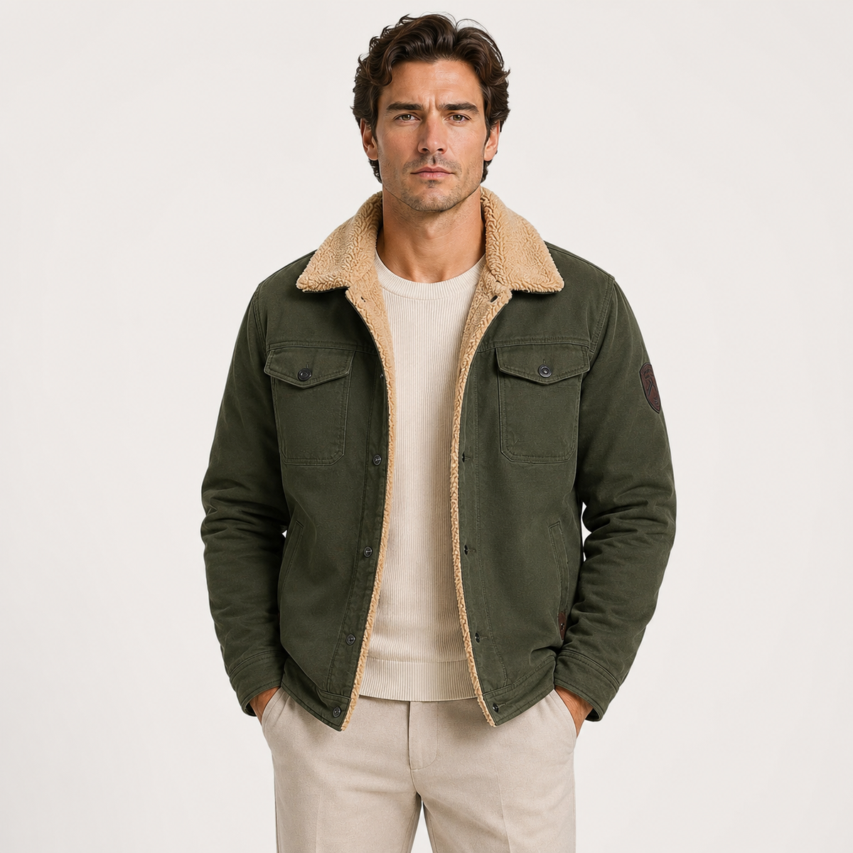 Men's Fleece Lined Utility Jacket Insulated Cold Weather Coat 7