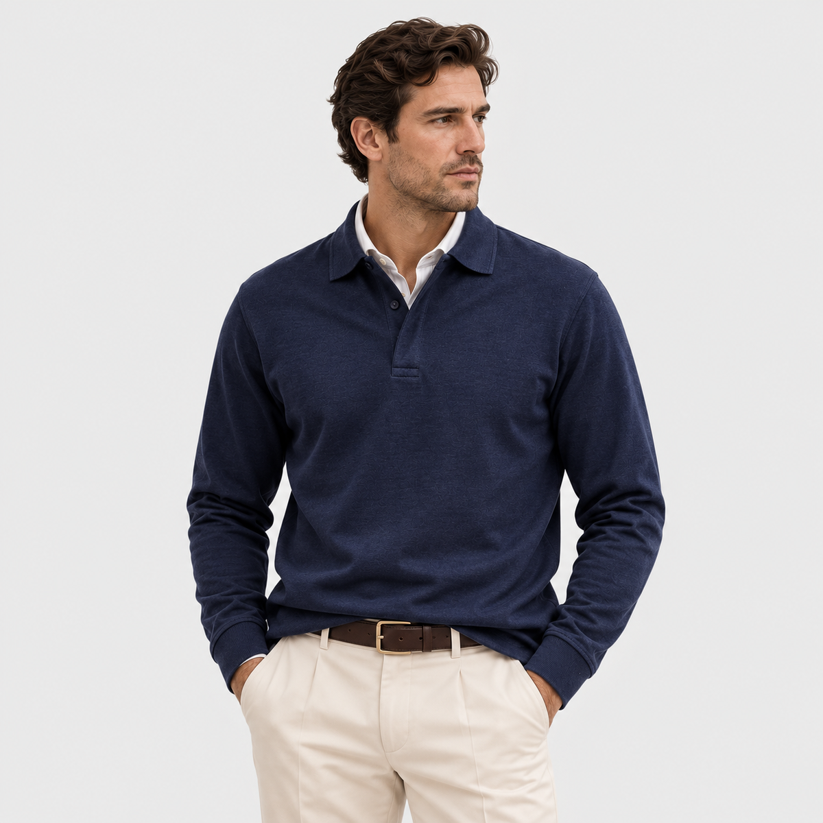 Men's Heritage Long Sleeve Polo Timeless Refined Style 0