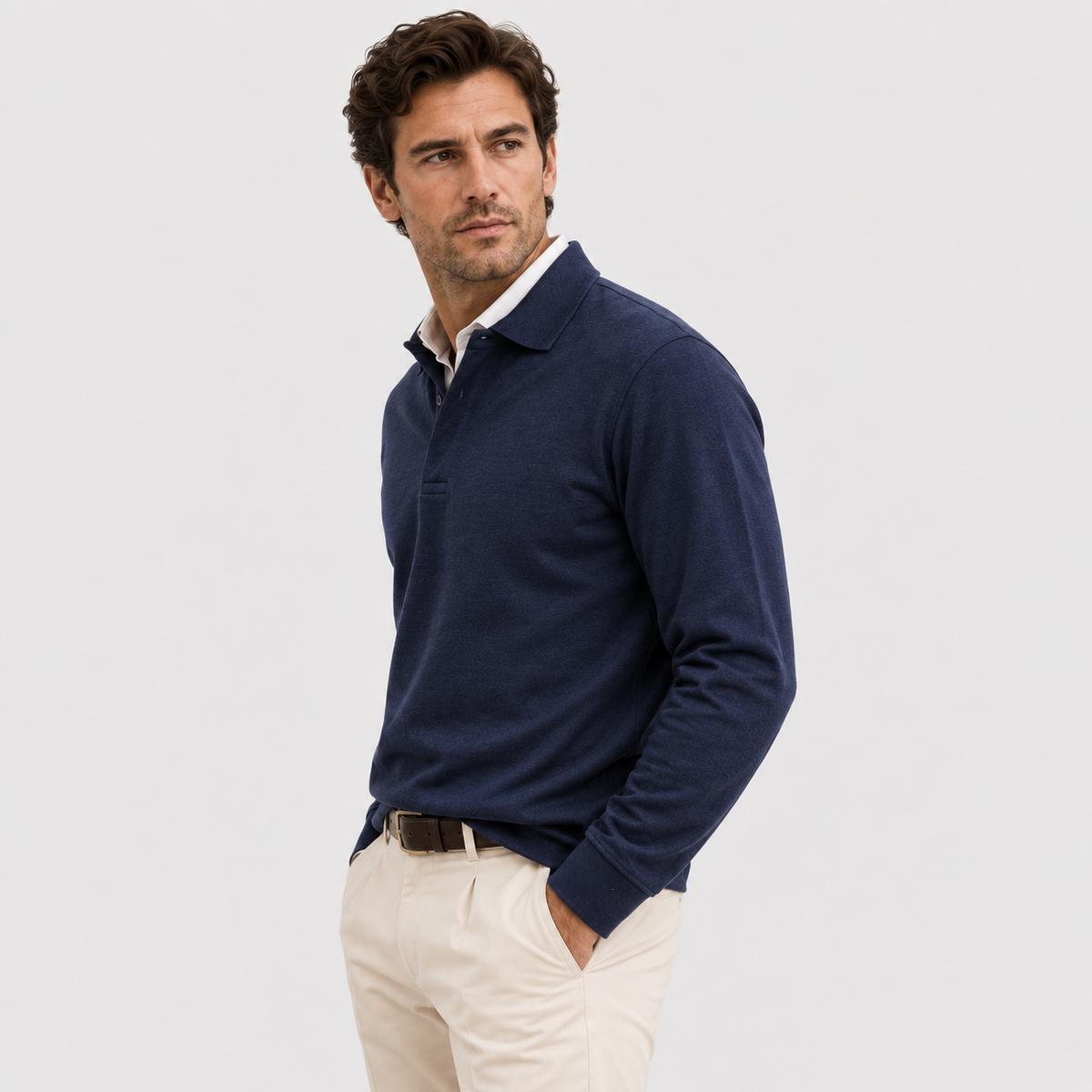 Men's Heritage Long Sleeve Polo Timeless Refined Style 1