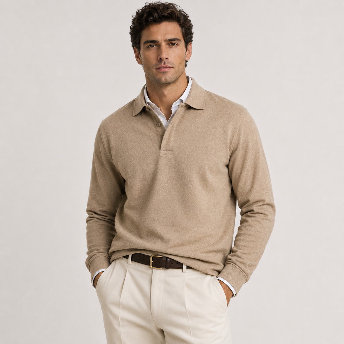 Men's Heritage Long Sleeve Polo Timeless Refined Style 10