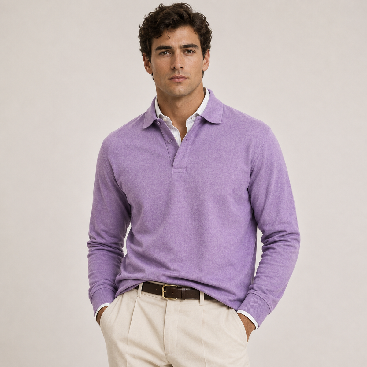 Men's Heritage Long Sleeve Polo Timeless Refined Style 11