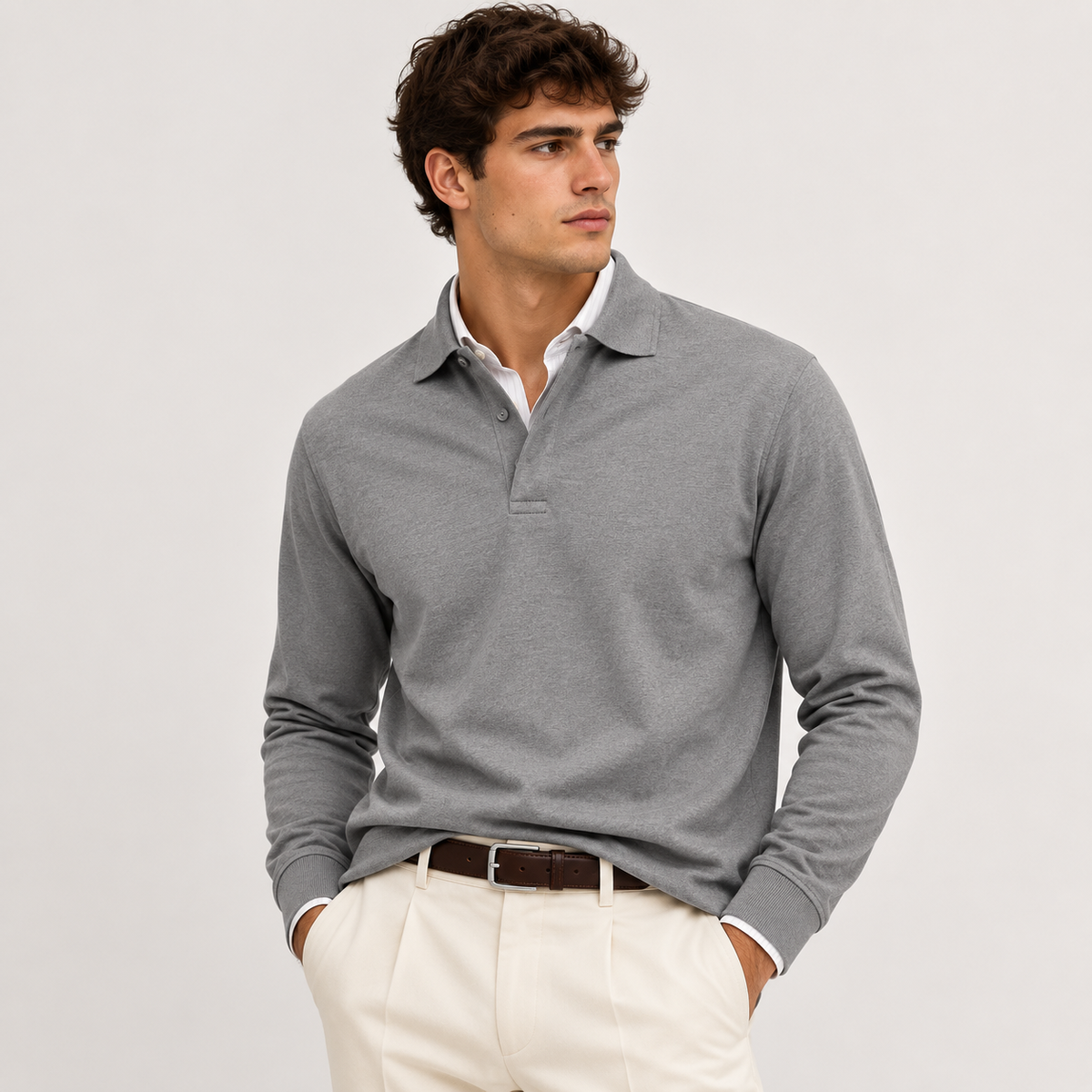 Men's Heritage Long Sleeve Polo Timeless Refined Style 12