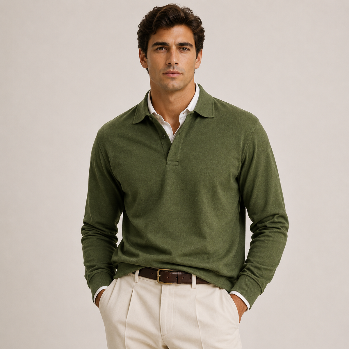 Men's Heritage Long Sleeve Polo Timeless Refined Style 4