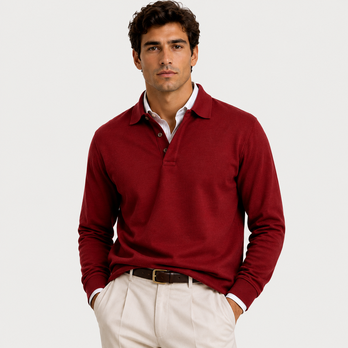 Men's Heritage Long Sleeve Polo Timeless Refined Style 5