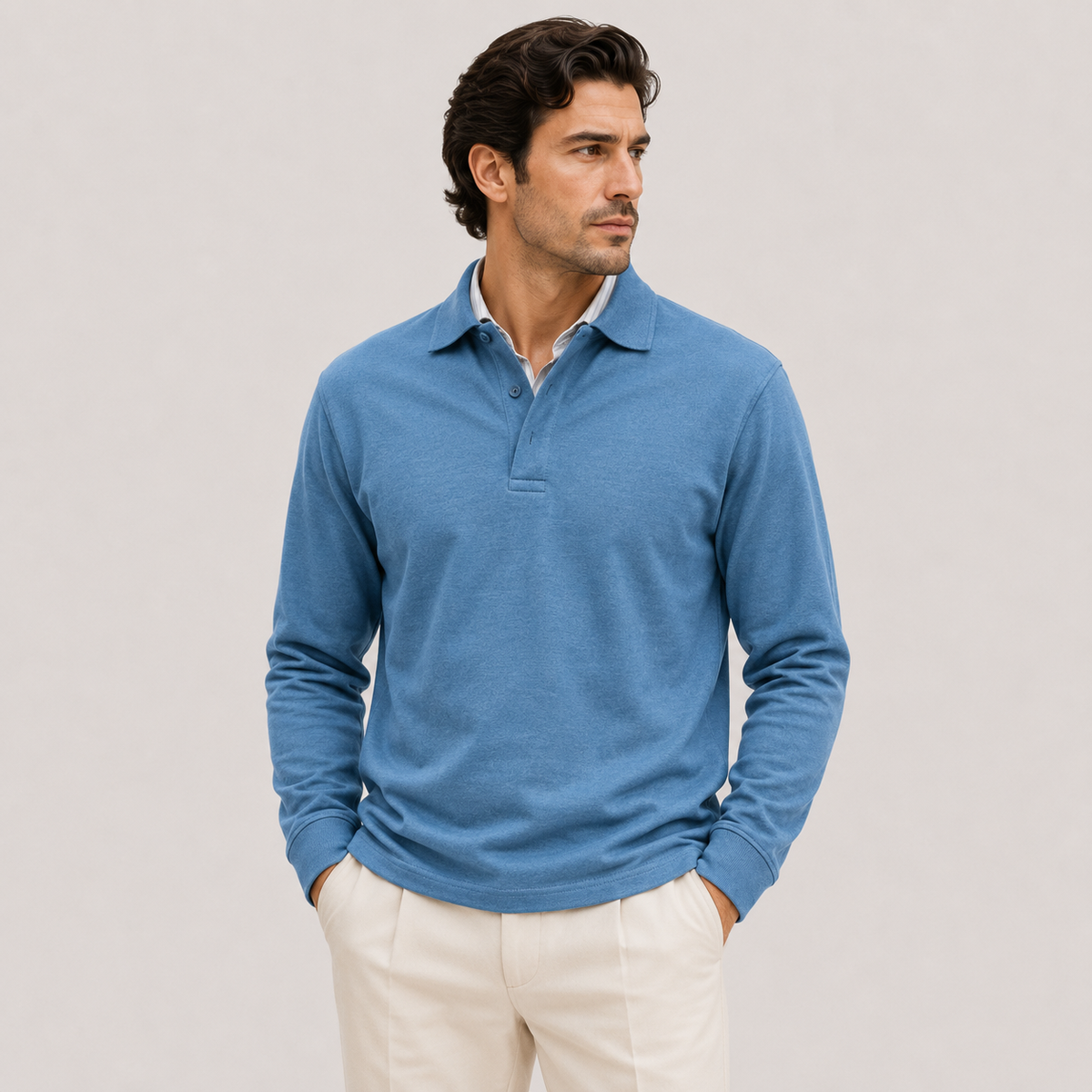 Men's Heritage Long Sleeve Polo Timeless Refined Style 6