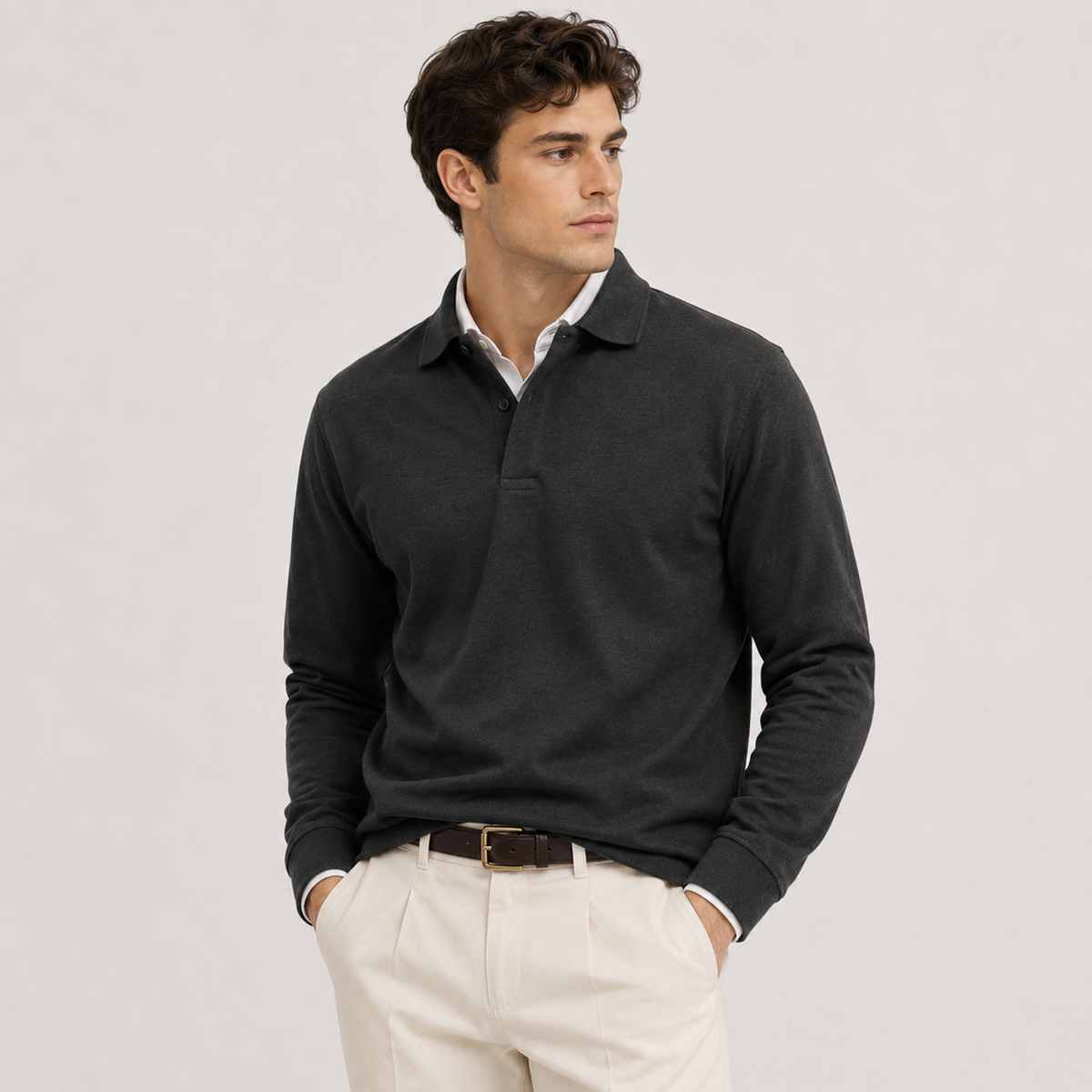 Men's Heritage Long Sleeve Polo Timeless Refined Style 7
