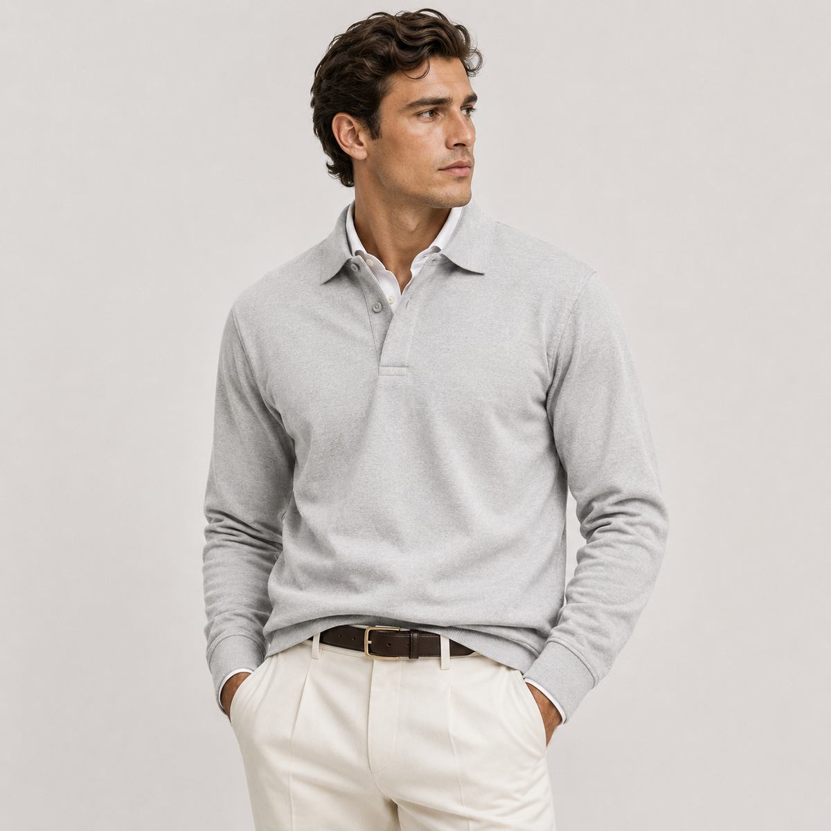 Men's Heritage Long Sleeve Polo Timeless Refined Style 8