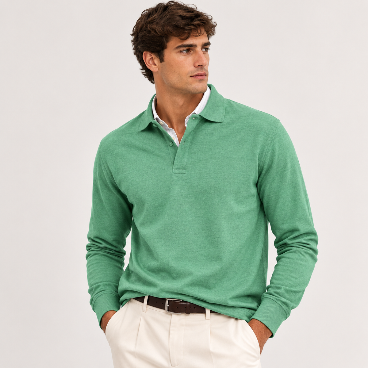 Men's Heritage Long Sleeve Polo Timeless Refined Style 9