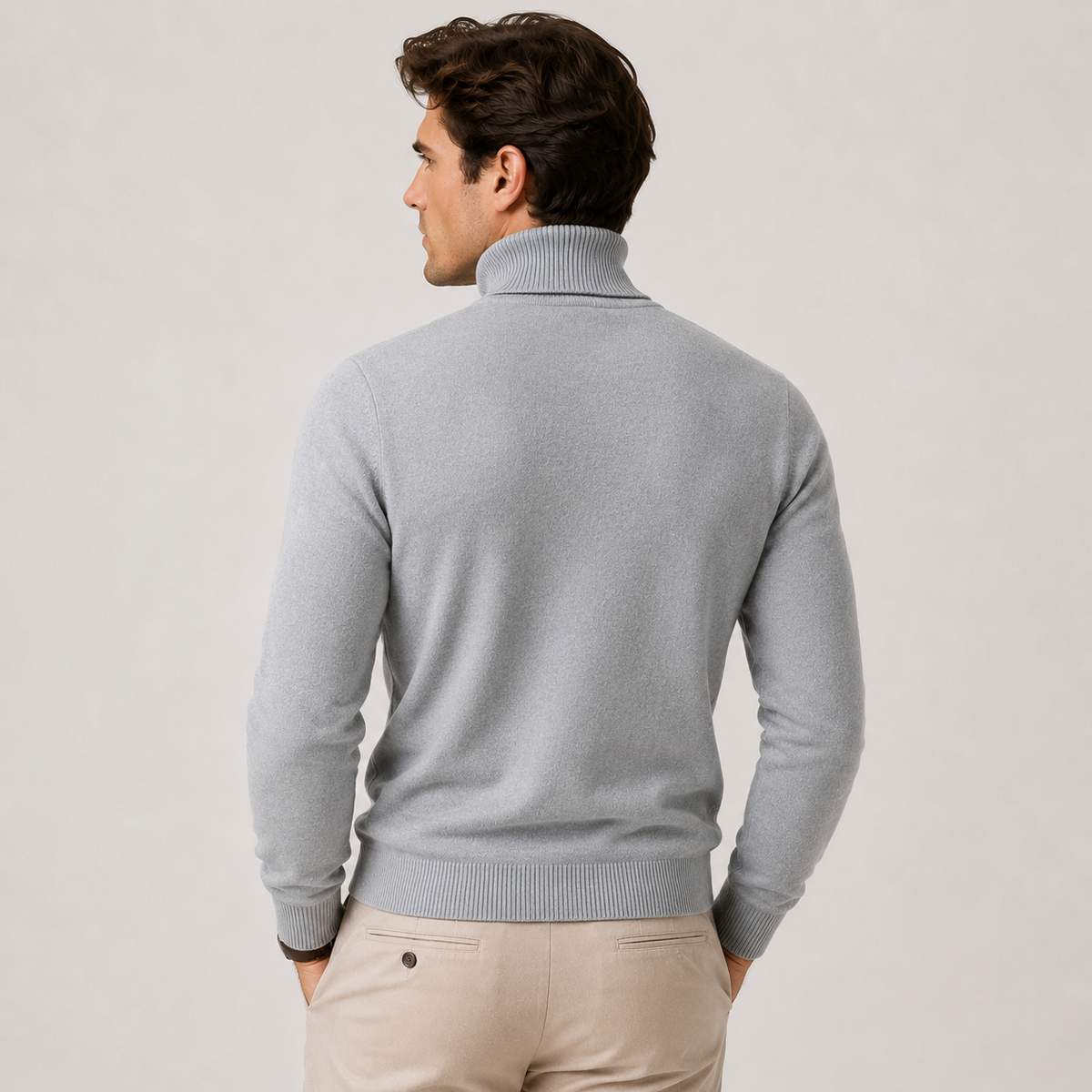Men's Knit Turtleneck Sweater Classic Winter Casual Pullover 3