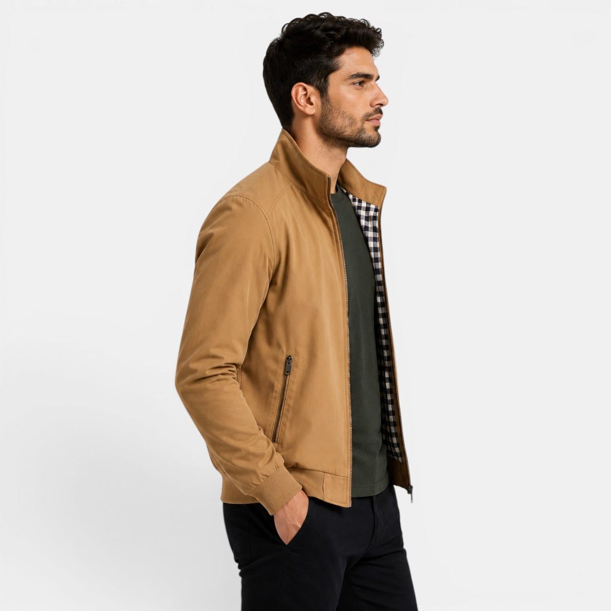 Men's Lightweight Casual Jacket Breathable Comfort Zip Front 1