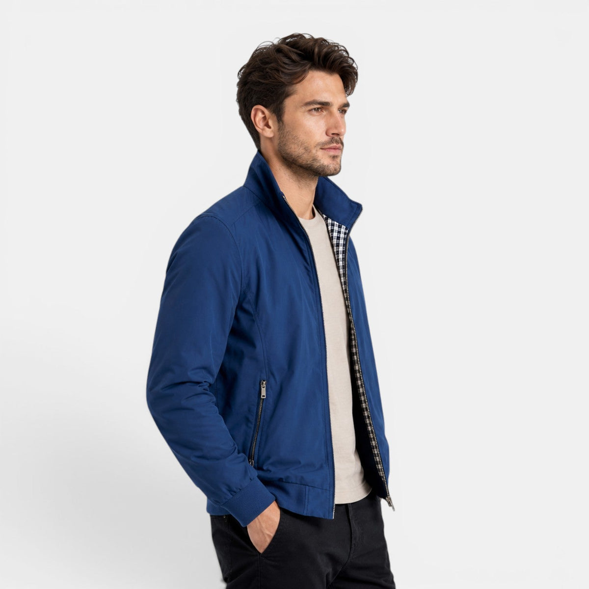 Men's Lightweight Casual Jacket Breathable Comfort Zip Front 8