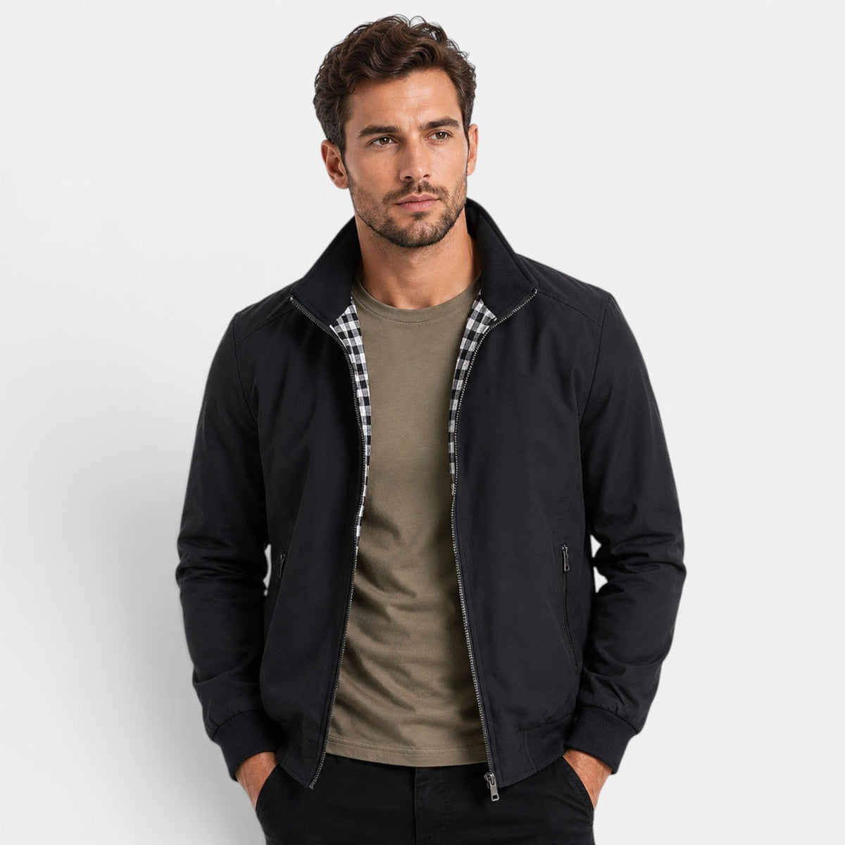 Men's Lightweight Casual Jacket Breathable Comfort Zip Front 9