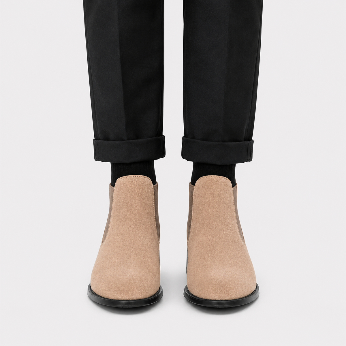 Men's Suede Chelsea Boots Comfortable Slip-On Casual Boots 1