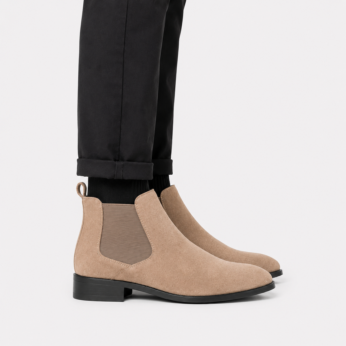 Men's Suede Chelsea Boots Comfortable Slip-On Casual Boots 2