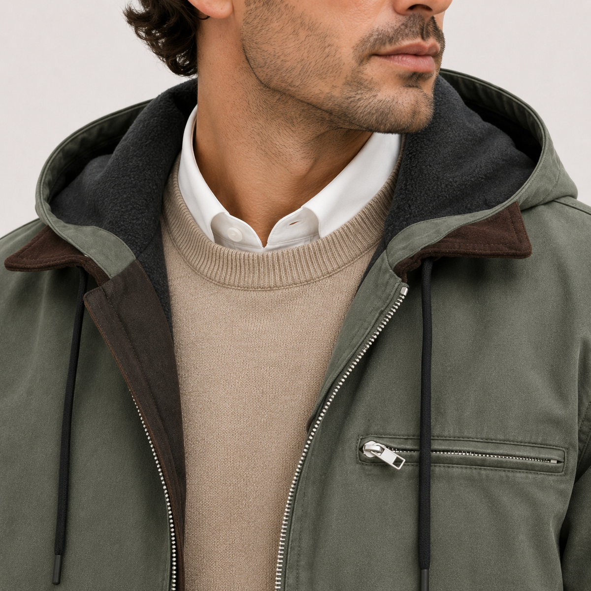 Men's Warm Hooded Winter Jacket with Soft Fleece Lining 2
