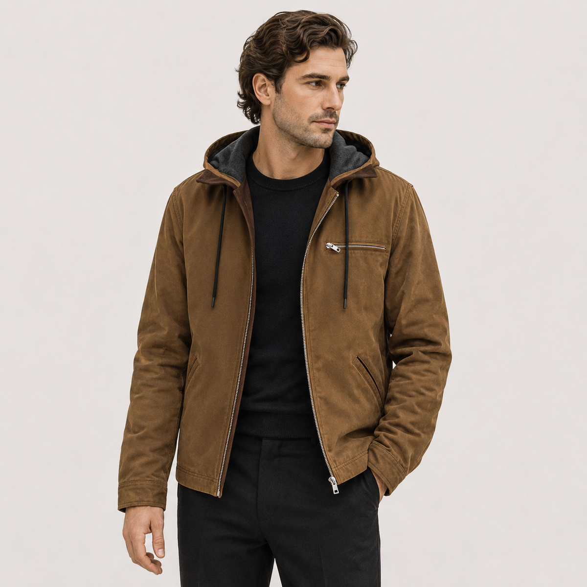 Men's Warm Hooded Winter Jacket with Soft Fleece Lining 4