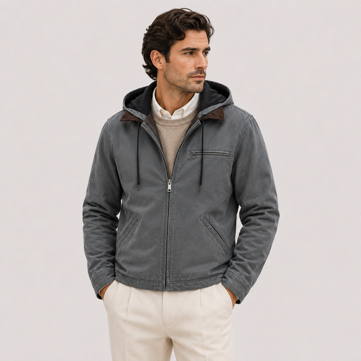 Men's Warm Hooded Winter Jacket with Soft Fleece Lining 5