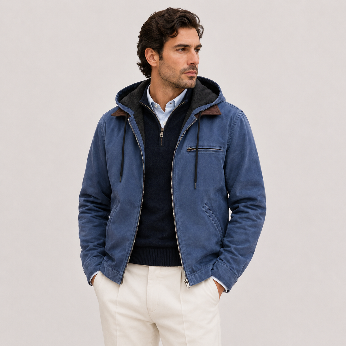 Men's Warm Hooded Winter Jacket with Soft Fleece Lining 6