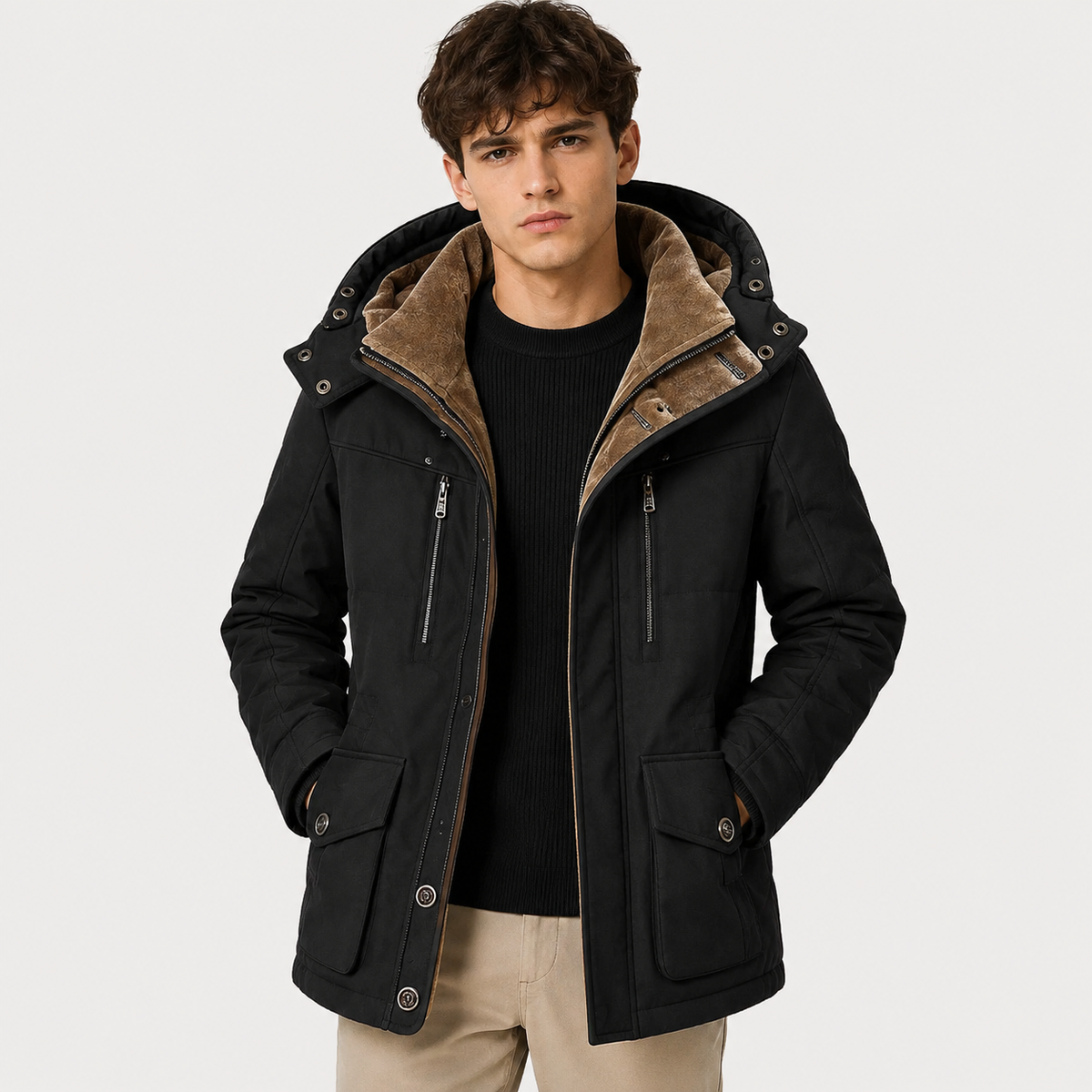 Men's Winter Parka Insulated Water Resistant Cold Weather 4