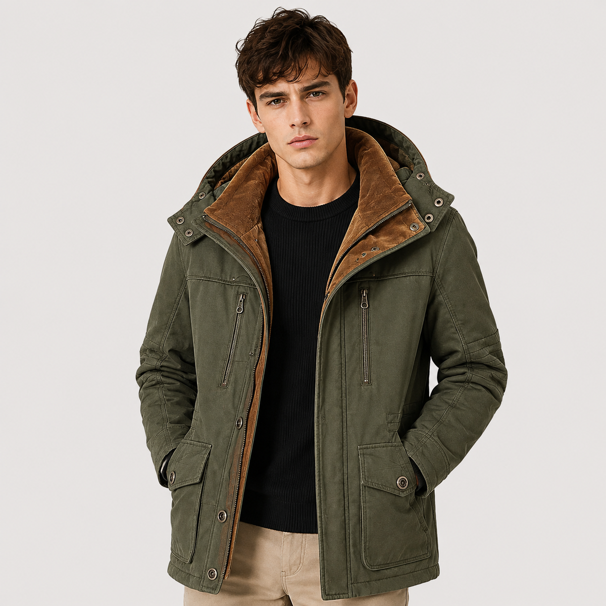 Men's Winter Parka Insulated Water Resistant Cold Weather 6