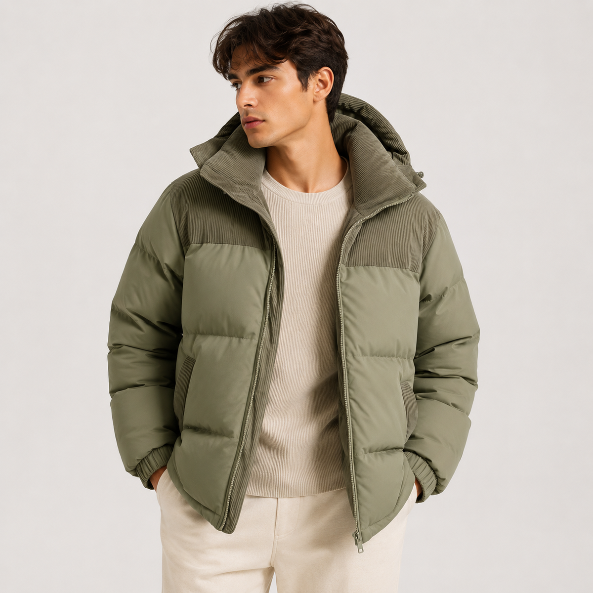 Men's Winter Puffer Jacket Thickened Windproof and Hooded 4