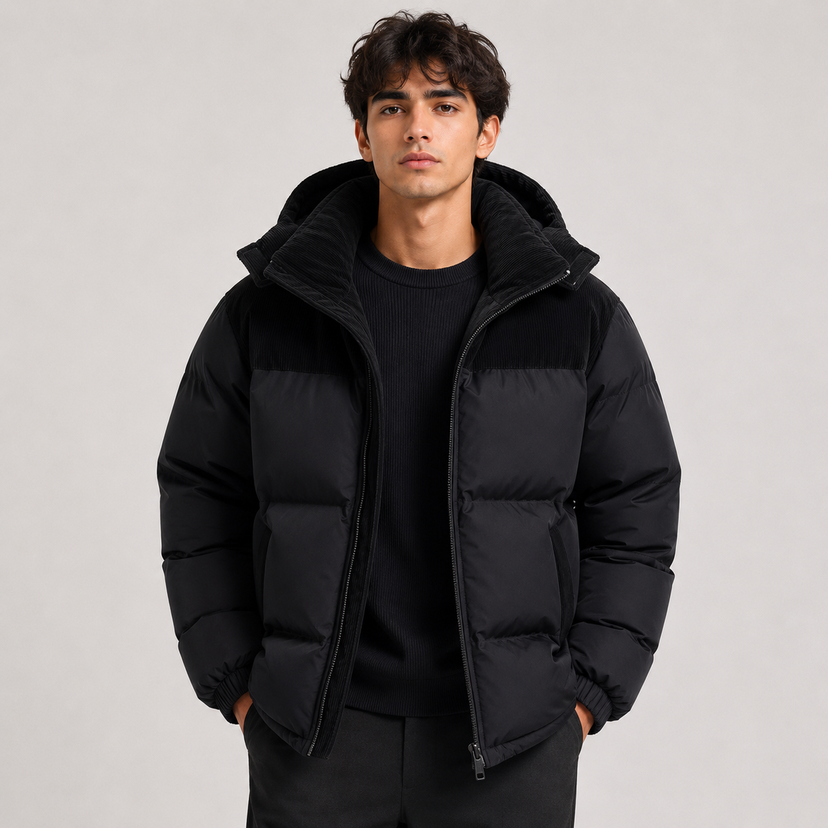 Men's Winter Puffer Jacket Thickened Windproof and Hooded 5