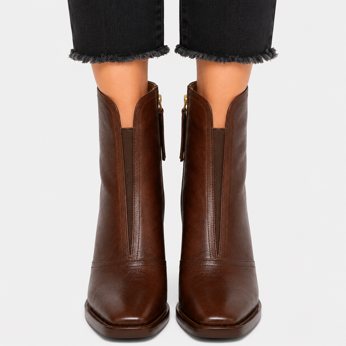 Women's Comfortable Leather Look Ankle Boots for Everyday Walking