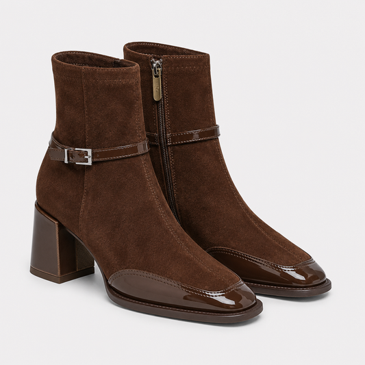 Women's Comfortable Leather Looking Ankle Boots for Work and Casual Wear