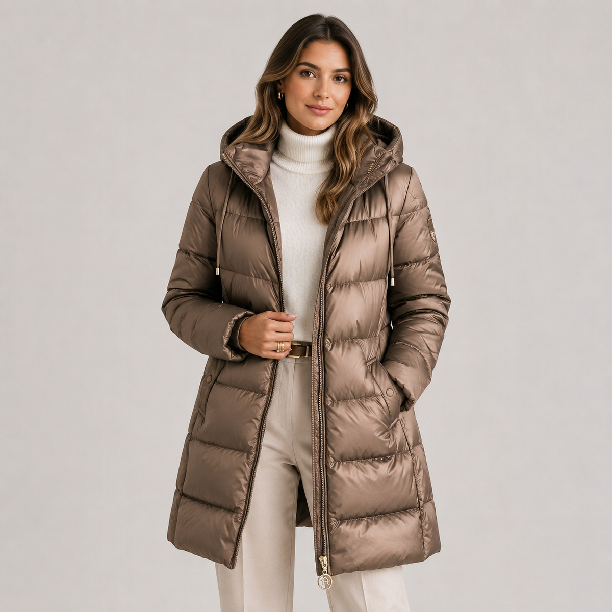 Women's Hooded Puffer Coat Insulated Cold Weather Outerwear