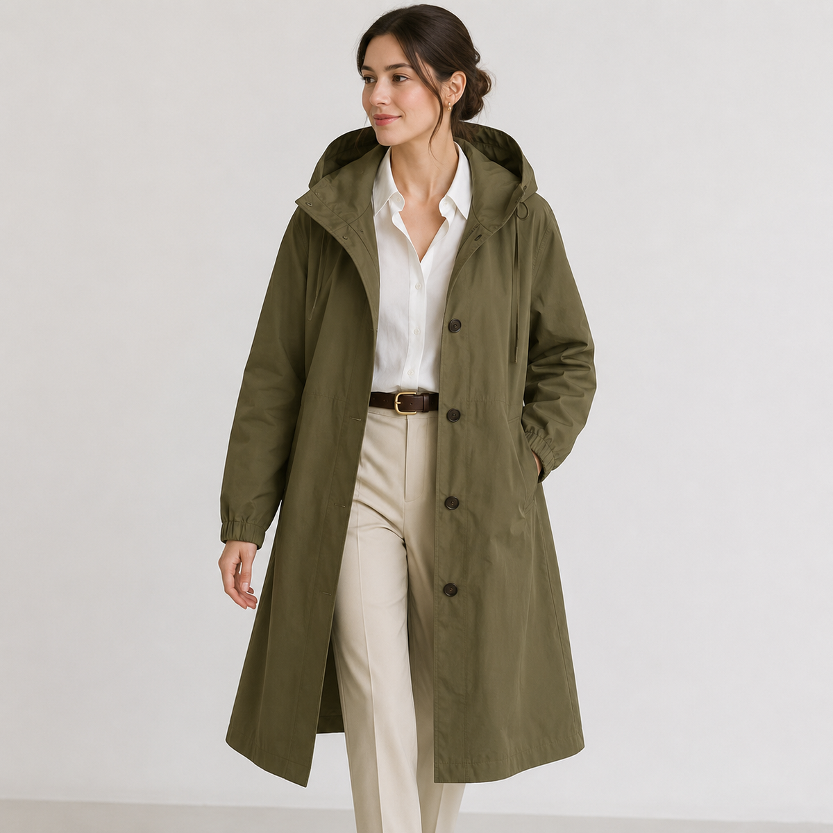 Women's Lightweight Hooded Windbreaker Water Resistant Rain Coat