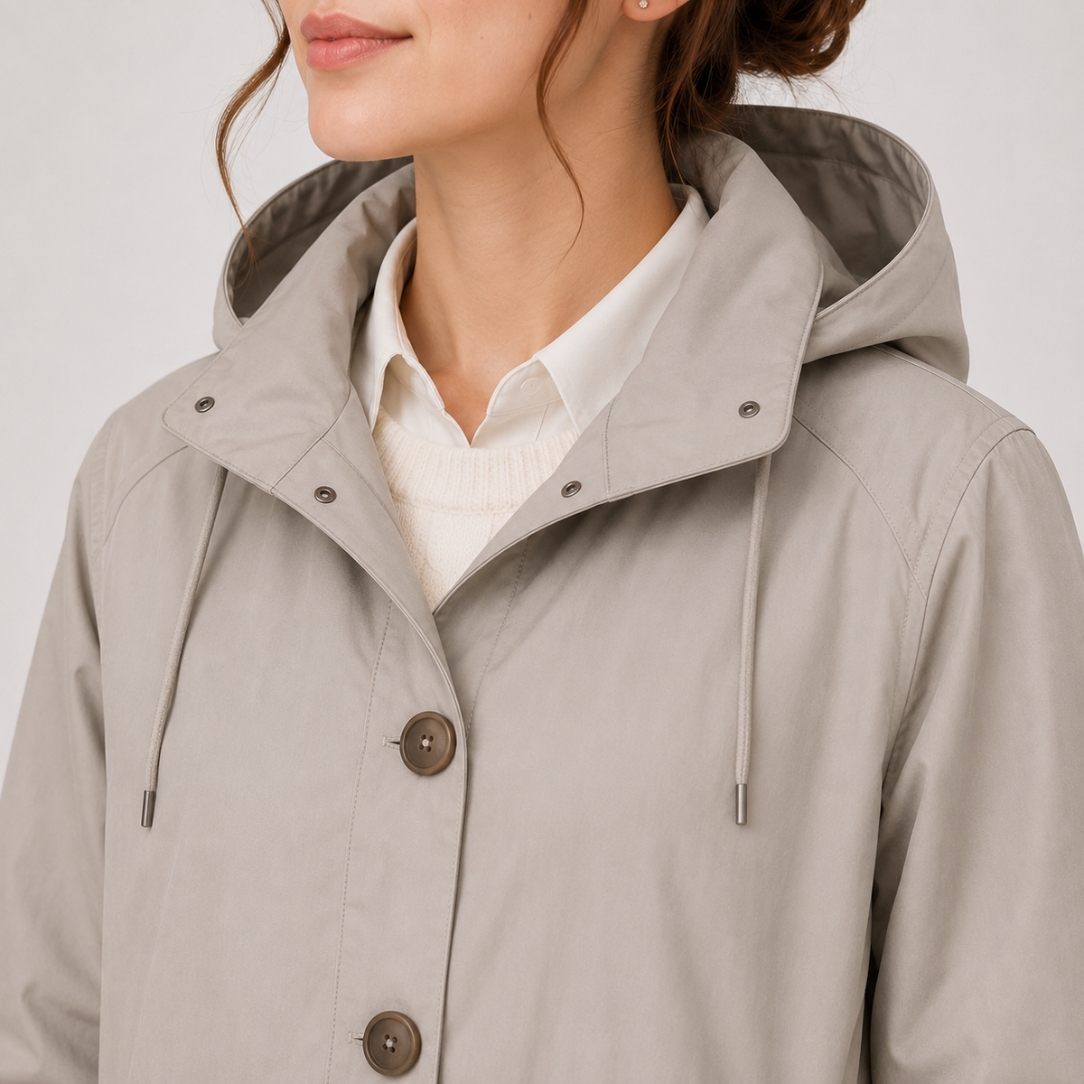 Women's Lightweight Hooded Windbreaker Water Resistant Rain Coat