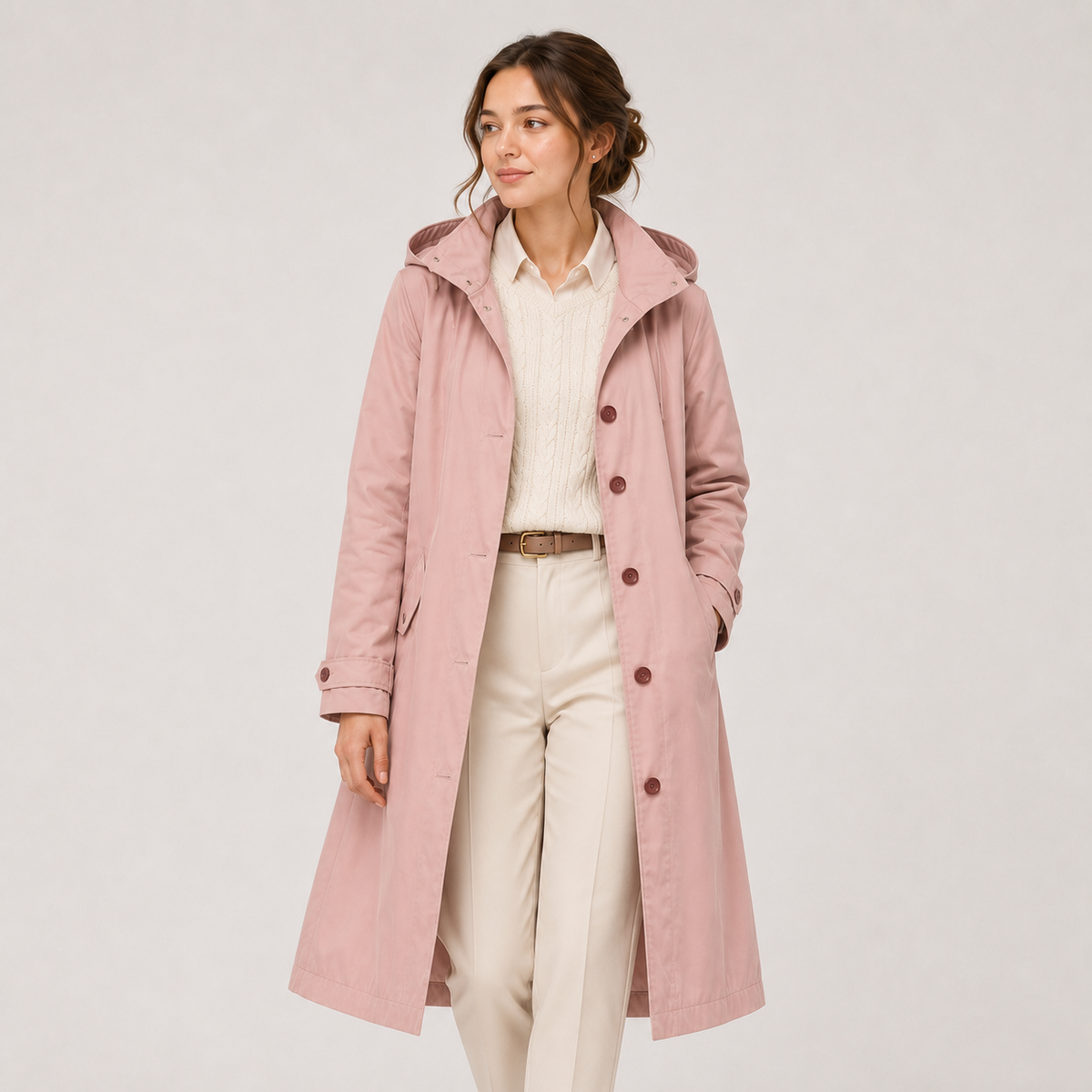 Women's Lightweight Hooded Windbreaker Water Resistant Rain Coat