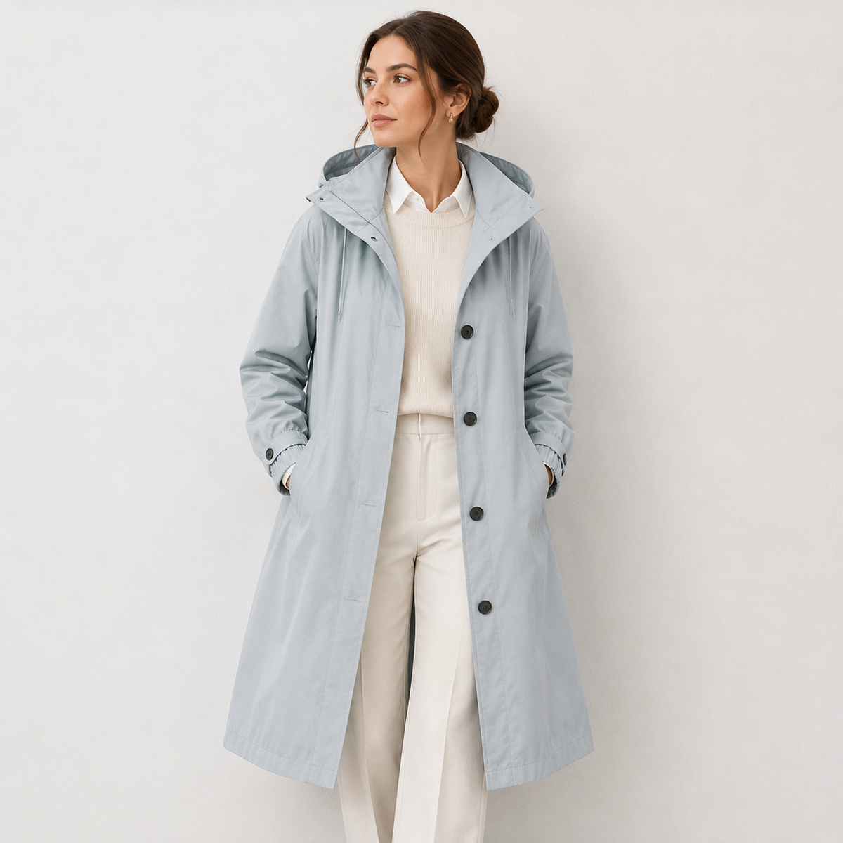 Women's Lightweight Hooded Windbreaker Water Resistant Rain Coat