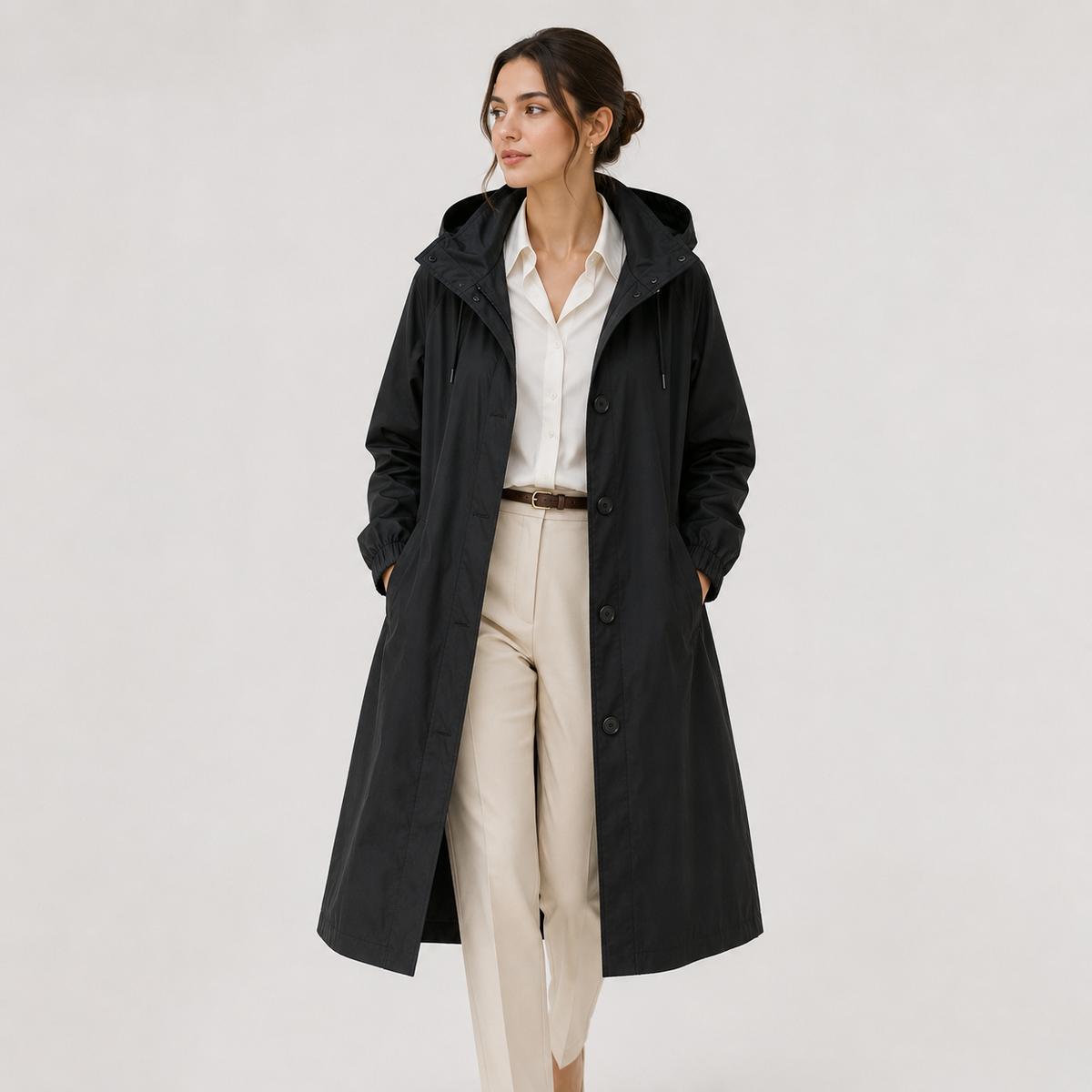 Women's Lightweight Hooded Windbreaker Water Resistant Rain Coat