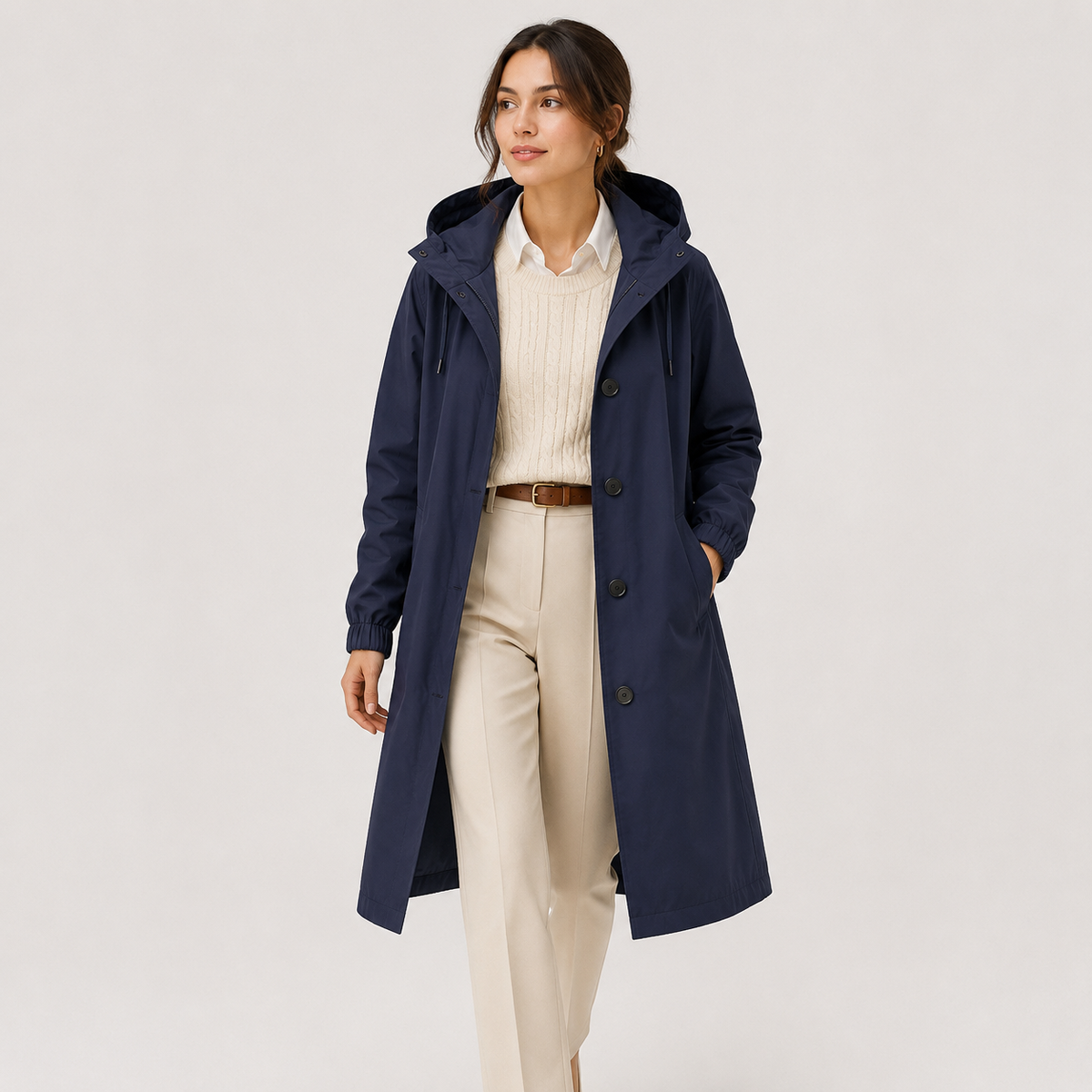 Women's Lightweight Hooded Windbreaker Water Resistant Rain Coat
