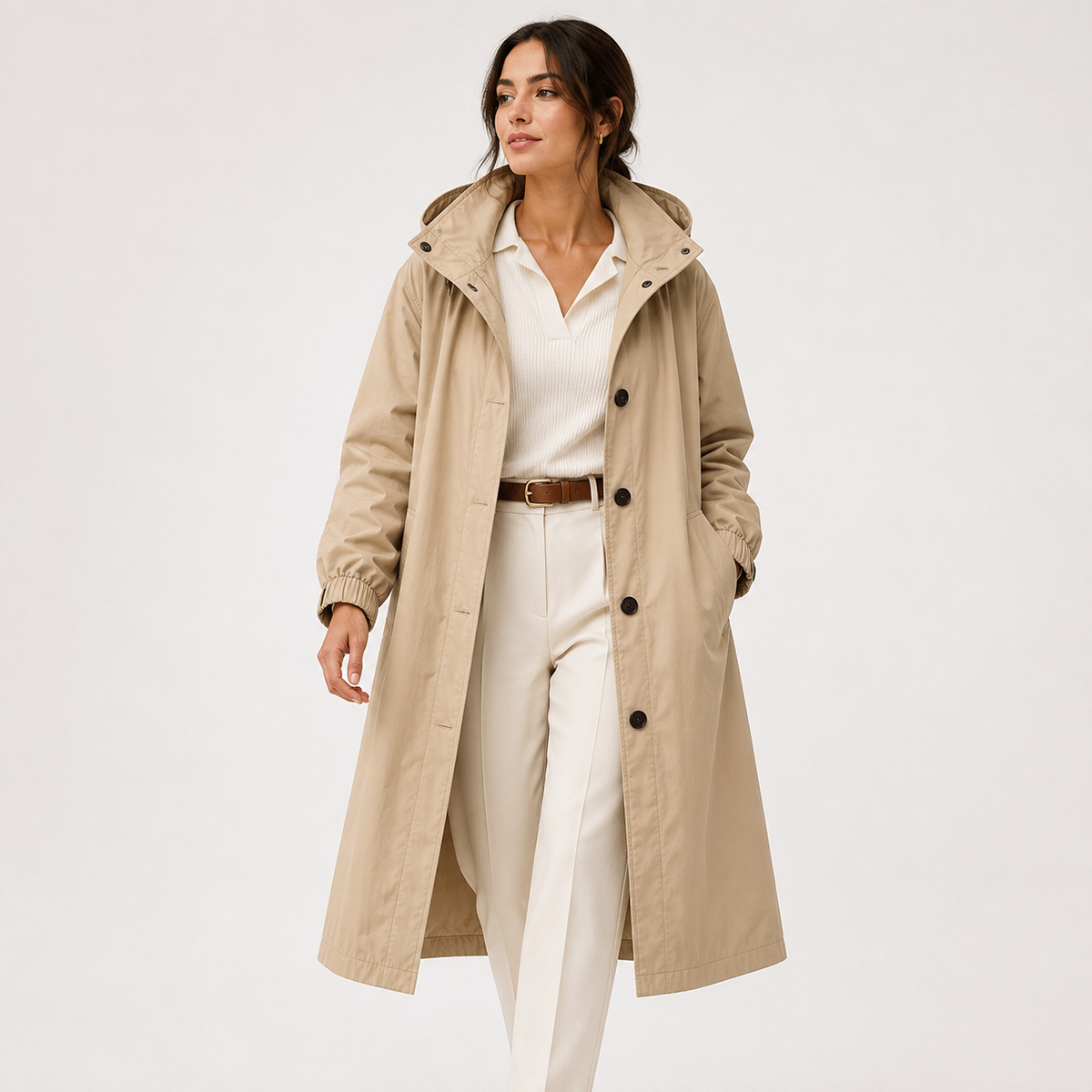 Women's Lightweight Hooded Windbreaker Water Resistant Rain Coat
