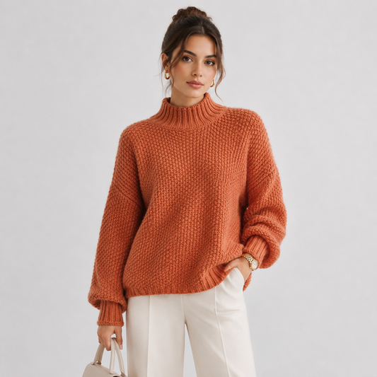 Women's Relaxed Sweater Comfortable Long Sleeve Knitwear