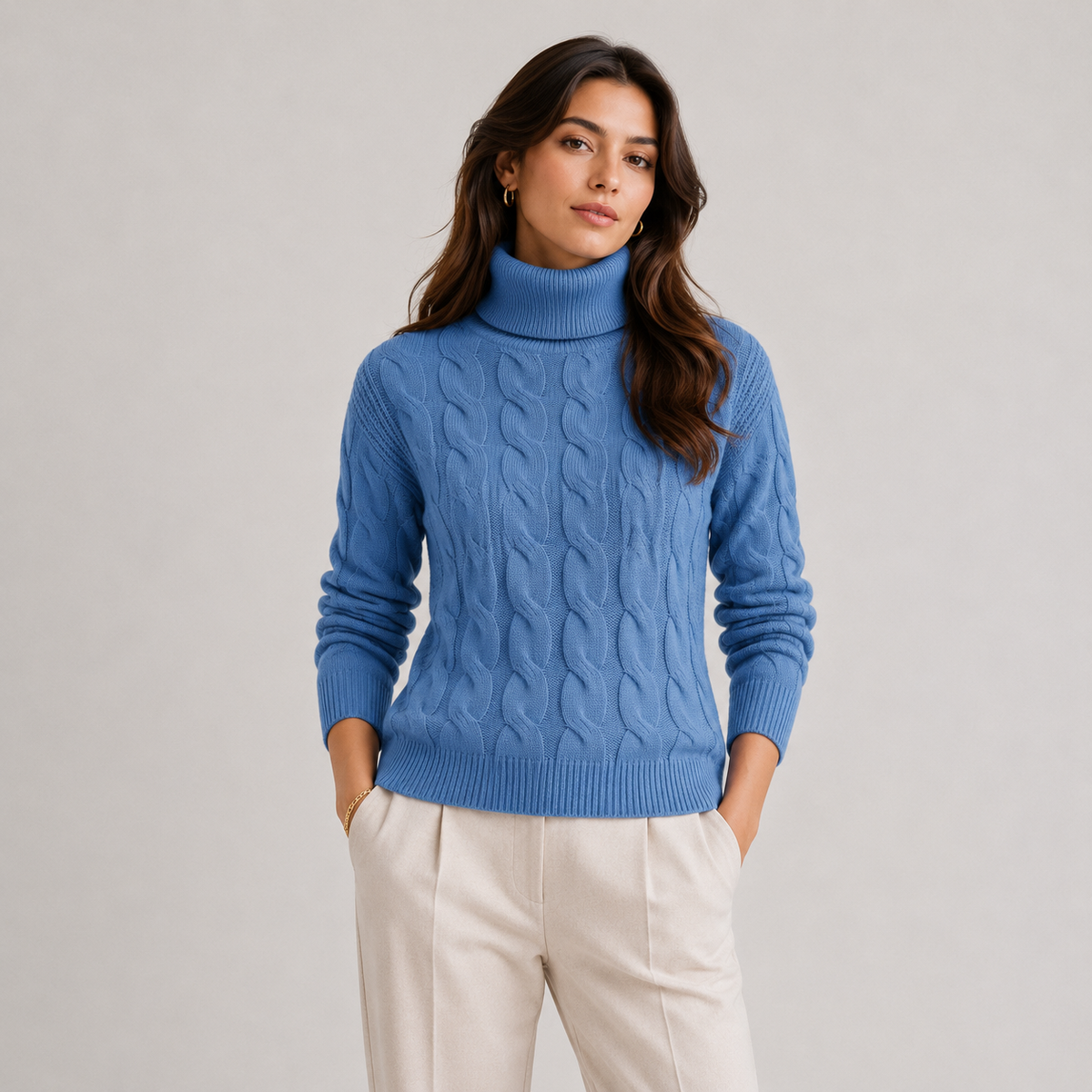 Women's Turtleneck Sweater Lightweight Warm Long Sleeve Knitwear
