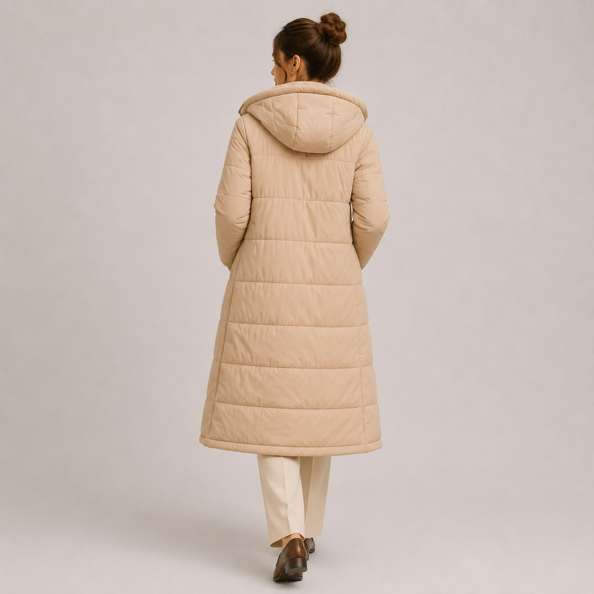 Women's Warm Long Hooded Winter Coat with Plush Lining